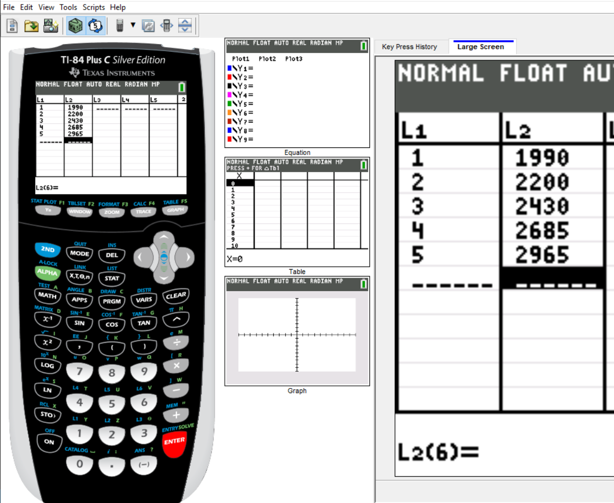 Exponential Model - TI84Plus - 5