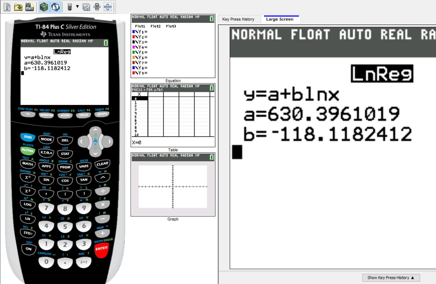 Logarithmic Model - TI84Plus - 9